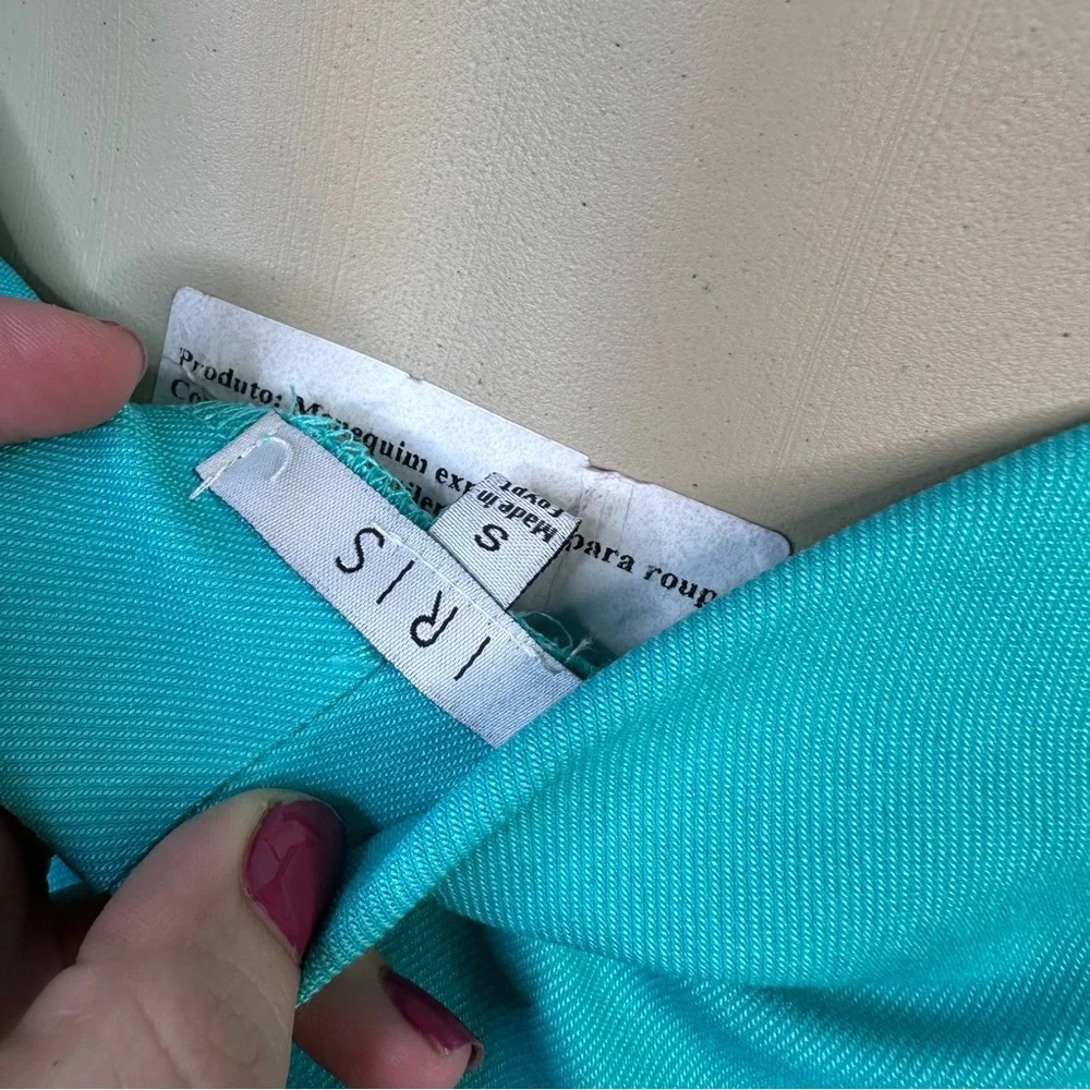 Nwt torquoise  Scalloped Crop Top‎ and Shorts Set resort wear summer